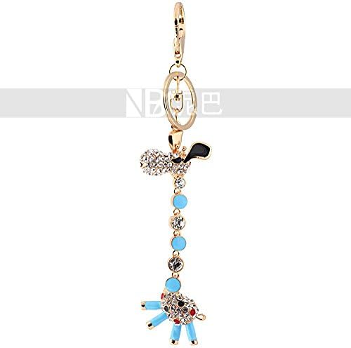 Diamond Perfume Bling Beauty Special Design Cartoon Giraffe Charm Keychains For Girls Super Long Neck Lovely Bag Buckle