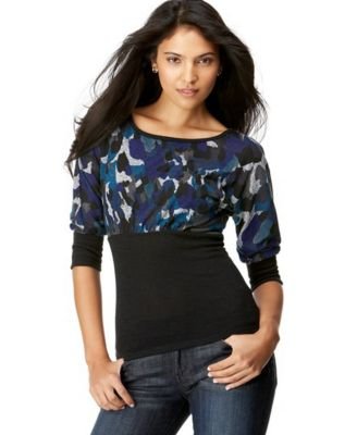 AGB Striped Dolman-Sleeve Sweater and top