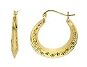 Greek Key Hoop Earrings in 10K Yellow Gold