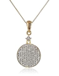 Sterling Silver and White Diamond Round-Shape Pendant Necklace (0.05 cttw, H-I Color, I1-I2 Clarity), 18"