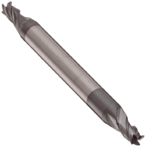 Niagara Cutter 89058 High Speed Steel (HSS) Square Nose End Mill, Stub Length, Double End, Inch, TiCN Finish, Roughing and Finishing Cut, Non-Center Cutting, 35 Degree Helix, 4 Flutes, 2" Overall Leng