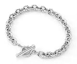 Sterling Silver Rolo Link Charm Bracelet, 8.25