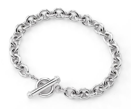 Sterling Silver Link Charm Bracelet, 8.25