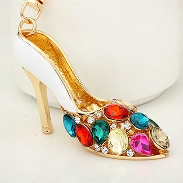Best Lovely Crystal High Heel Keychain Keyring Fashion Rhinestone Shoe Metal Key Chain Ring for Women Gift Purse bag Charm Jewelry