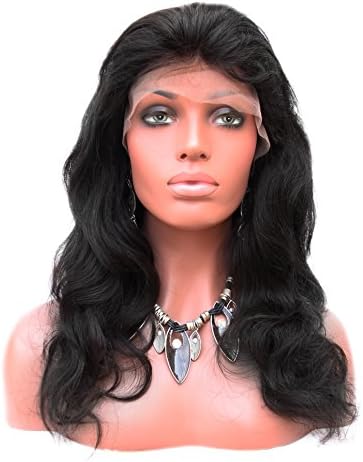 Eayon Hair Peruvian Body Wave Lace Frontal Wigs with Baby Hair Silk Base Closure 14inch