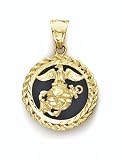 14K US Marines Pend W/Onyx - GH14221 - C1806