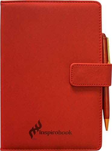 12 Hour Sale - Premium Leather-Bound Notebook by Inspirobooks - Features 100 Lined Pages, Sewn Cover, Bookmark, and Magnetic Closure - Rosewood Pen Included - Satisfaction Guaranteed