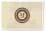 Classic Monogram Initial Fine Embossed Note Cards in Portfolio: 10 Notecards & Envelopes, M