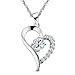 Ghome 925 Sterling Silver with Diamond Pendant Love Heart Necklace for Women Girlfriend Daughter-I Love You to The Moon and Back