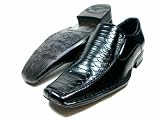 Kids Boys Black Slip On Faux Snake Skin Texture Dress Shoes Styled In Italy Conal By D Aldo
