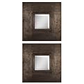 Set Of 2 Plaza Squares Mirrors - Silver