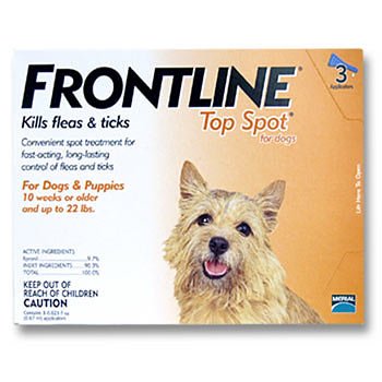FRONTLINE Top Spot for Dogs and Puppies up to 22 lbs 3 Month - Applicators: 0.023 oz.