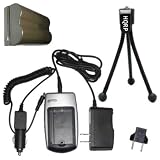 HQRP Battery Charger and Battery for Canon BP-508, BP-511, BP-511A, BP-512, BP-514, CS-BP511 Replacement plus HQRP Black Mini Tripod