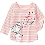 GYMBOREE(ジンボリー) スター ストライプ ティ プリンセス ピンク ストライプ トップス長袖Tシャツ 18～24ヶ月【並行輸入】