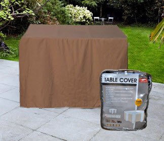 spécifications Housse pour salon de jardin 4 places carré 124cm H72cm polyester coloris brun