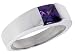 Sterling Silver 2.0 Carat Size Princess Cut Amethyst Colored CZ Men's Solitaire Ring (Available in Sizes 8 to 13) size 11