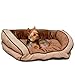 K&H Pet Products Bolster Couch Pet Bed Large Mocha/Tan 28