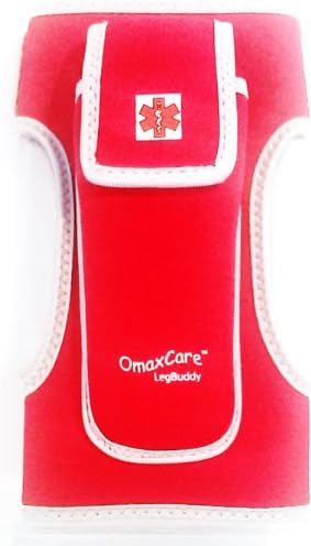 Legbuddy Epi Pen Leg Pouch Size S-medium Color Red with Medical Alert