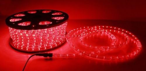 Red 2 Wire Decorative Outdoor Home Indoor Cuttable 110V LED Rope Light 150ft