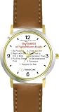 All of THE 7 HABITS #1 (English Text) - DELUXE TWO-TONE WATCH from THE 7 HABITS - WATCH COLLECTION BY WATCHBUDDY&reg; - Arabic Numbers - Brown Leather Strap-Size-Women's Size-Small