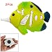 2 Pcs Refrigerator Door Colorful Ceramic Long Nose Fish Magnet Sticker Decor