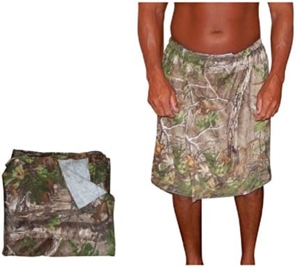 Realtree Spa Wrap + Beach Towel, Mens or Womens Camo Wrap & Towel Set (Mens Real Tree Xtra W36-46" L23")