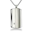 Stainless Steel Diamond Dog Tag (0.02ctw) GH/SI on 22 Inch Bead Chain