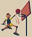 Wallmonkeys Peel and Stick Wall Decals - Robot Shooting Hoops - Removable Graphic