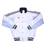 ADIDAS サーマル3ストライプグラウンドコート(ホワイト×ライトグレー)