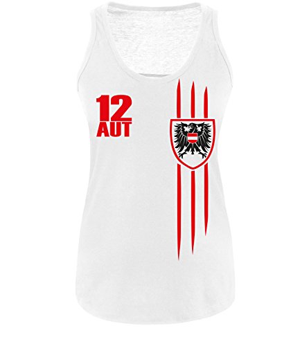 Luckja EM 2016 Trikot Ösrerreich Damen Tanktop Weiss-Rot Grösse S