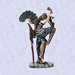 Exotic fan dancer statue lithe maiden sculpture new
