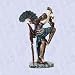 Exotic fan dancer statue lithe maiden sculpture new