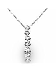 Platinum Brilliant Graduated Diamond Pendant Featuring Five Round Brilliant Diamonds. 1 CTW