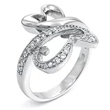 Sterling Silver Cubic Zirconia CZ Ring - size 5