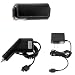 Universal Horizontal Long Black Leather Case with Belt Clip + Car Charger + Home Charger for Samsung SPH-M800 Instinct SPH-i325 ACE A827 Access cell Phone