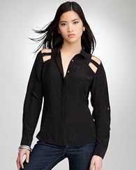 Silk Cage Shoulder Collared Shirt - PETITES