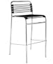 ITALMODERN Beetle Bar Stool Sets of 4, Black/Chrome, 20" W x 24" D x 42" H
