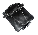 Travel Gear Bag Lambskin Leather Change Purse Money Wallet Available in 2 Colors Black, Tan