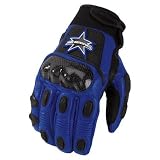 ICON MERC SHORT MOTORCYCLE GLOVES CARBON FIBER- BLUE - X-LARGE - NEW