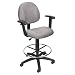 Boss Drafting Stool with Adjustable Arms  and Footring, Grey