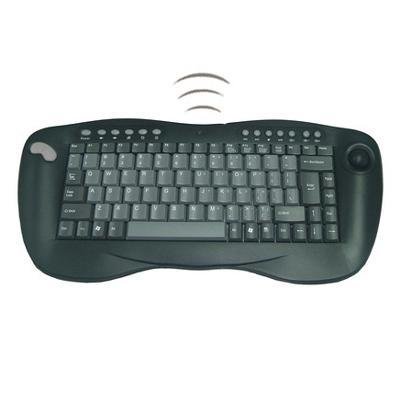 Wireless Rf Mini Multimedia USB Kyb with optical Trackball 2.4GHZ Blk