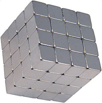 64 Neodymium Magnets 1/8 inch Cube N48