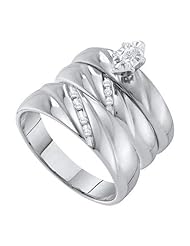 0.17CT DIAMOND MARQUISE CENTER TRIO SET