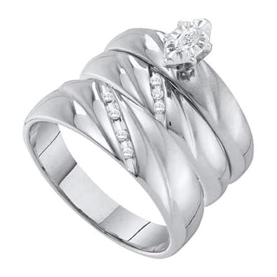 Cheap Girls Jewelry 0.17CT DIAMOND MARQUISE CENTER TRIO SET For Sale