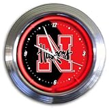Nebraska Cornhuskers Varsity Neon Clock