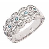 0.40ct Pave and Bezel Diamond 14k White Gold Filigree Wedding Anniversary Band Ring (0.40 Cttw, SI Clarity, F Color)
