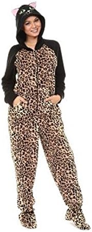 Ladies Character Footed Pajama LEOPARD LARGE