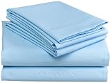 Rainbow Linens 250-Thread-Count Waterbed King Sheet Set, Sky Blue
