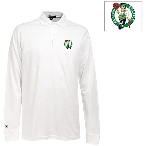 Antigua Boston Celtics Classic Pique Polo Long Sleeve