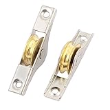 uxcell ウィンドウプーリー メタル シングルローラー 圧延 シルバートーン ゴールドトーン 1個入り